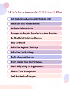 15 Do's for a Successful 2024 Health Plan